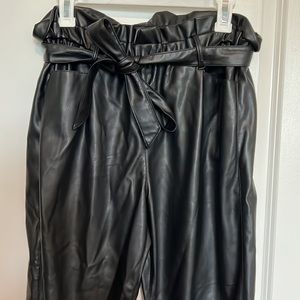 Altar’d State black leather paperbag pants